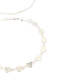Silver Chain & Station Heart Bracelets 3-Pack - link has visual effect only