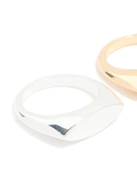 Mixed Metal Oval Signet Rings 2-Pack - link has visual effect only