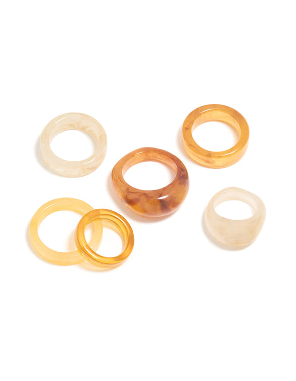 Brown & White Acrylic Cigar Bubble Rings 6-Pack