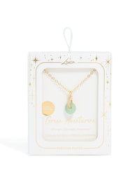 Gold Plated Green Aventurine Semi-Precious Cubic Zirconia Doughnut Necklace - link has visual effect only