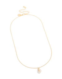 Gold Plated Rose Quartz Semi-Precious Stone Cubic Zirconia Doughnut Necklace - link has visual effect only