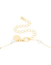 Gold Plated Blue Semi-Precious Stones Cubic Zirconia Pendant Y-Necklace - link has visual effect only
