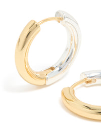 Mixed Metal Plated Classic Hoop Earrings - link has visual effect only