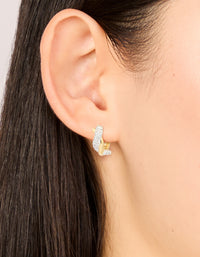 Mixed Metal Plated Cubic Zirconia Small Knot Hoop Earrings - link has visual effect only