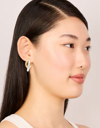 Mixed Metal Plated Medium Twist Hoop Earrings - link has visual effect only