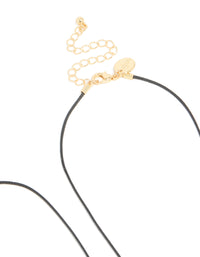 Mixed Metal Plated Organic Oval Black Cord Necklaces 2-Pack - link has visual effect only