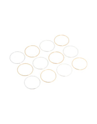 Mixed Metal Plated Thin Bangles 12-Pack - link has visual effect only