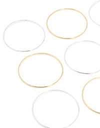 Mixed Metal Plated Thin Bangles 12-Pack - link has visual effect only