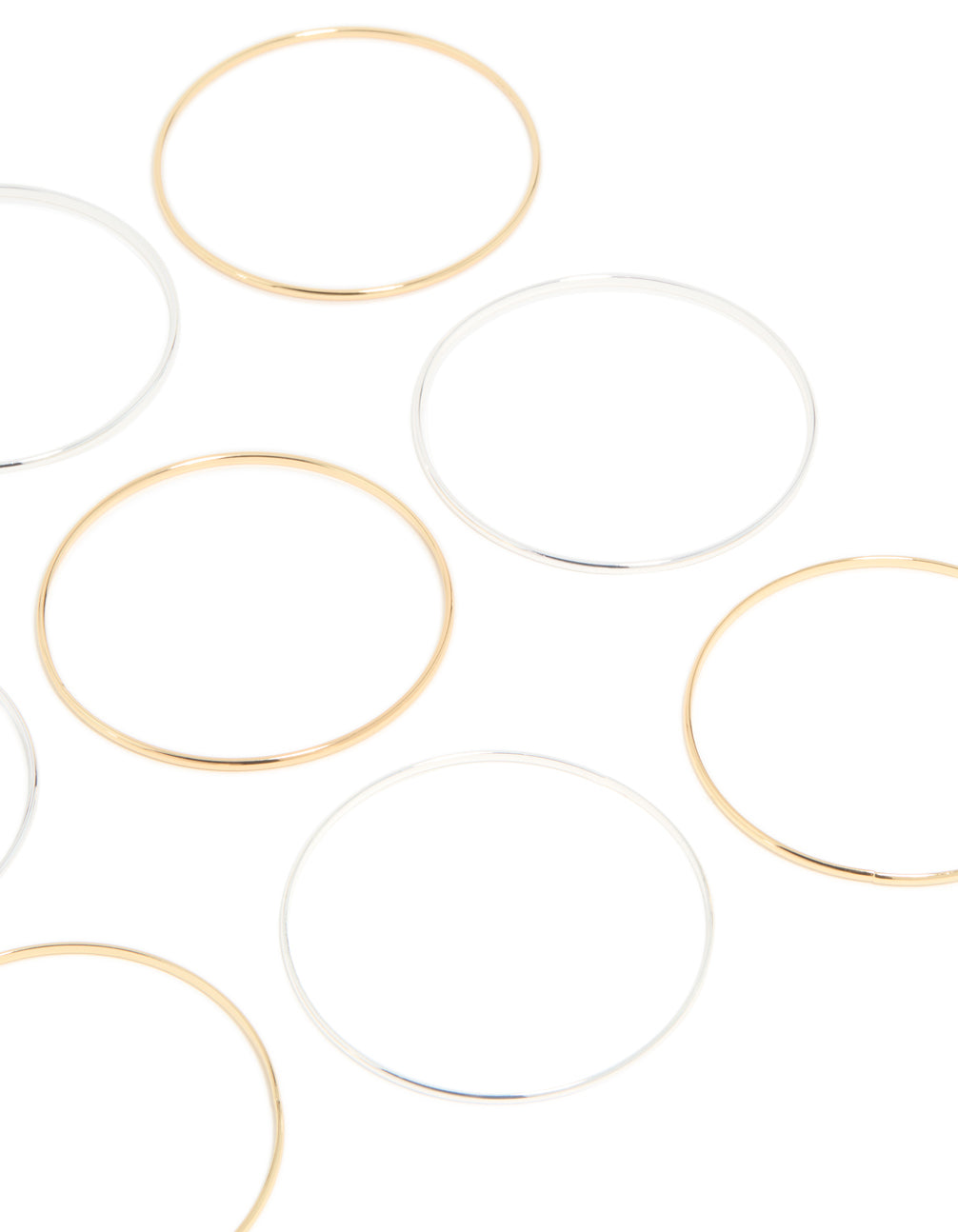 Mixed Metal Plated Thin Bangles 12-Pack