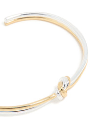 Mixed Metal Plated Thin Wire Knotted Wrist Cuff - link has visual effect only