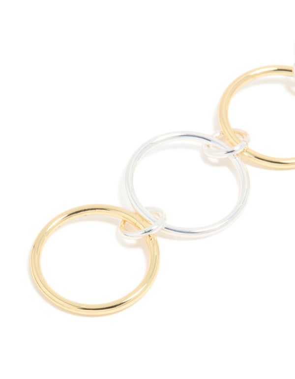 Mixed Metal Solid Link Rings 5 Pack