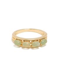 Gold Plated Vintage Green Pebbles Ring - link has visual effect only
