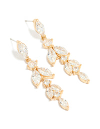 Gold Plated Cubic Zirconia Vine Drop Earrings - link has visual effect only