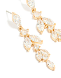 Gold Plated Cubic Zirconia Vine Drop Earrings - link has visual effect only