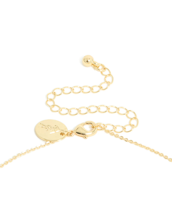 Gold Plated Cubic Zirconia Linked Circle Necklace