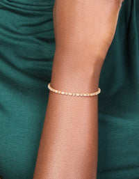 Gold Plated Cubic Zirconia Alternating Round & Oval Tennis Bracelet - link has visual effect only