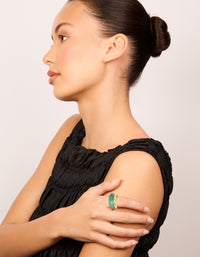 Waterproof Gold Plated Stainless Steel Modern Thin Stack Ring Set Of 2 - link has visual effect only