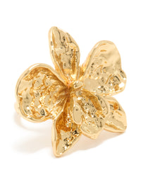 Gold Plated Large Molten Flower Ring - link has visual effect only