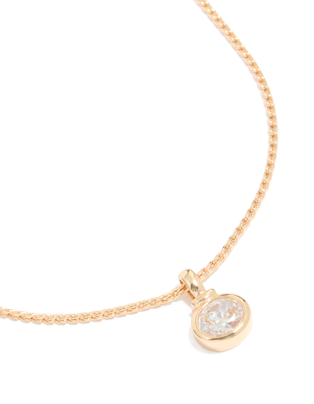 Gold Cubic Zirconia Pendant Necklace