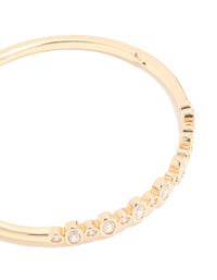 Gold Cubic Zirconia Multi Circles Bangle - link has visual effect only