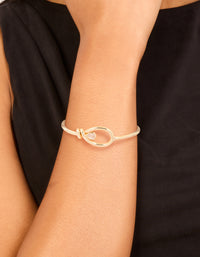 Gold Cubic Zirconia Open Wrist Cuff - link has visual effect only
