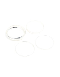 Silver Thick & Thin Bangles 4-Pack - link has visual effect only