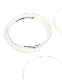 Silver Thick & Thin Bangles 4-Pack - link has visual effect only