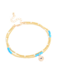 Gold Evil Eye Charm Anklet - link has visual effect only
