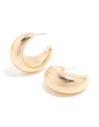 Gold Textured Soft Open Hoop Earrings - link has visual effect only