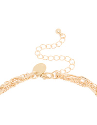 Gold Chain T Bar & Pendants Layered Necklace - link has visual effect only