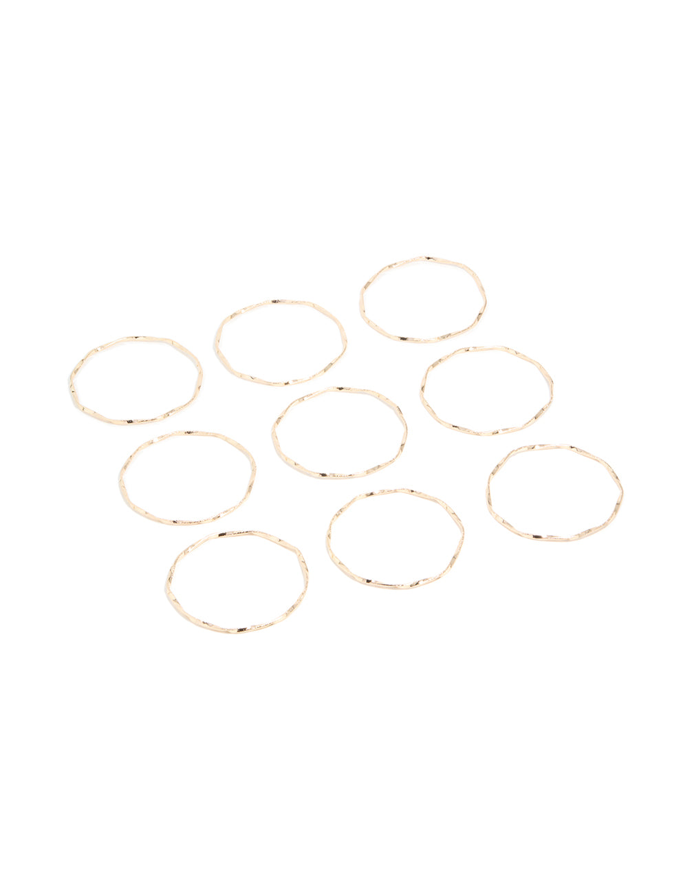 Gold Textured Wavy Bangles 9-Pack