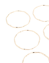 Gold Textured Wavy Bangles 9-Pack - link has visual effect only