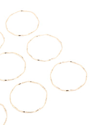 Gold Textured Wavy Bangles 9-Pack - link has visual effect only
