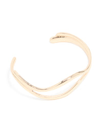 Gold Double Layered Wavy Wrist Cuff - link has visual effect only