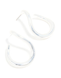 Silver Twisted Small Swirl Drop Earrings - link has visual effect only