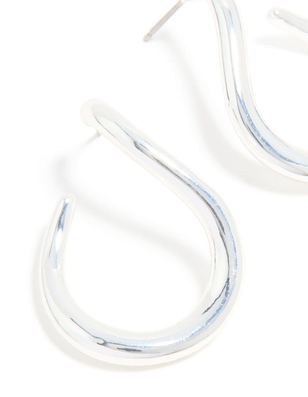Silver Twisted Small Swirl Drop Earrings