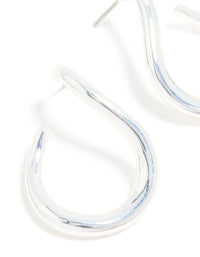 Silver Twisted Small Swirl Drop Earrings - link has visual effect only