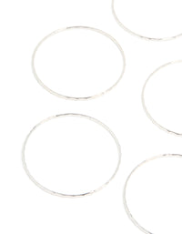Silver Textured Thin Bangles 8-Pack - link has visual effect only