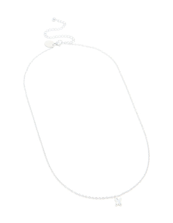 Waterproof Stainless Steel Mini Bubble Letter X Necklace