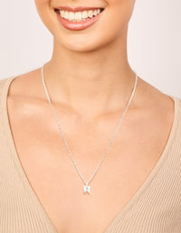 Waterproof Stainless Steel Mini Bubble Letter R Necklace - link has visual effect only