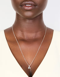 Waterproof Stainless Steel Mini Bubble Letter A Necklace - link has visual effect only