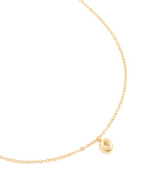 Waterproof Gold Plated Stainless Steel Mini Bubble Letter O Necklace - link has visual effect only