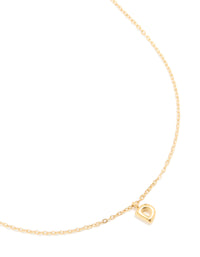 Waterproof Gold Plated Stainless Steel Mini Bubble Letter D Necklace - link has visual effect only