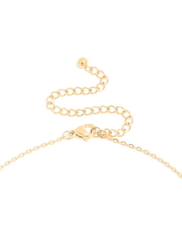 Waterproof Gold Plated Stainless Steel Mini Bubble Letter D Necklace