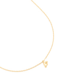 Waterproof Gold Plated Stainless Steel Mini Bubble Letter F Necklace - link has visual effect only