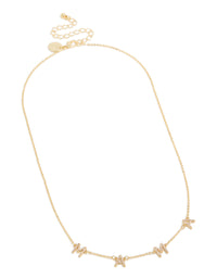 Gold Plated Cubic Zirconia 'Mama' Letter Necklace - link has visual effect only
