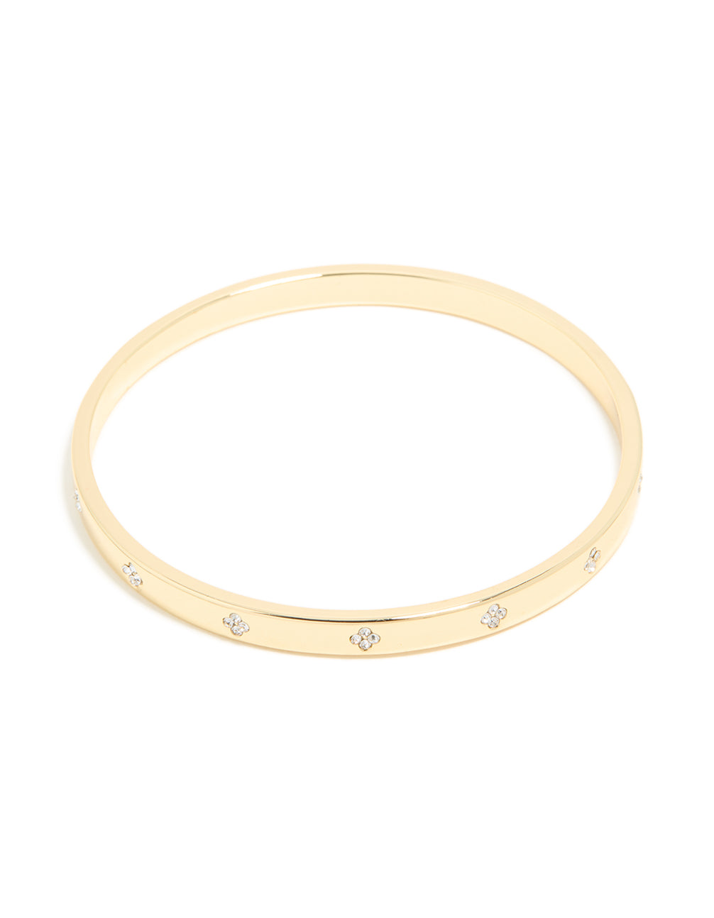 Gold Plated Diamante Flower Bangle