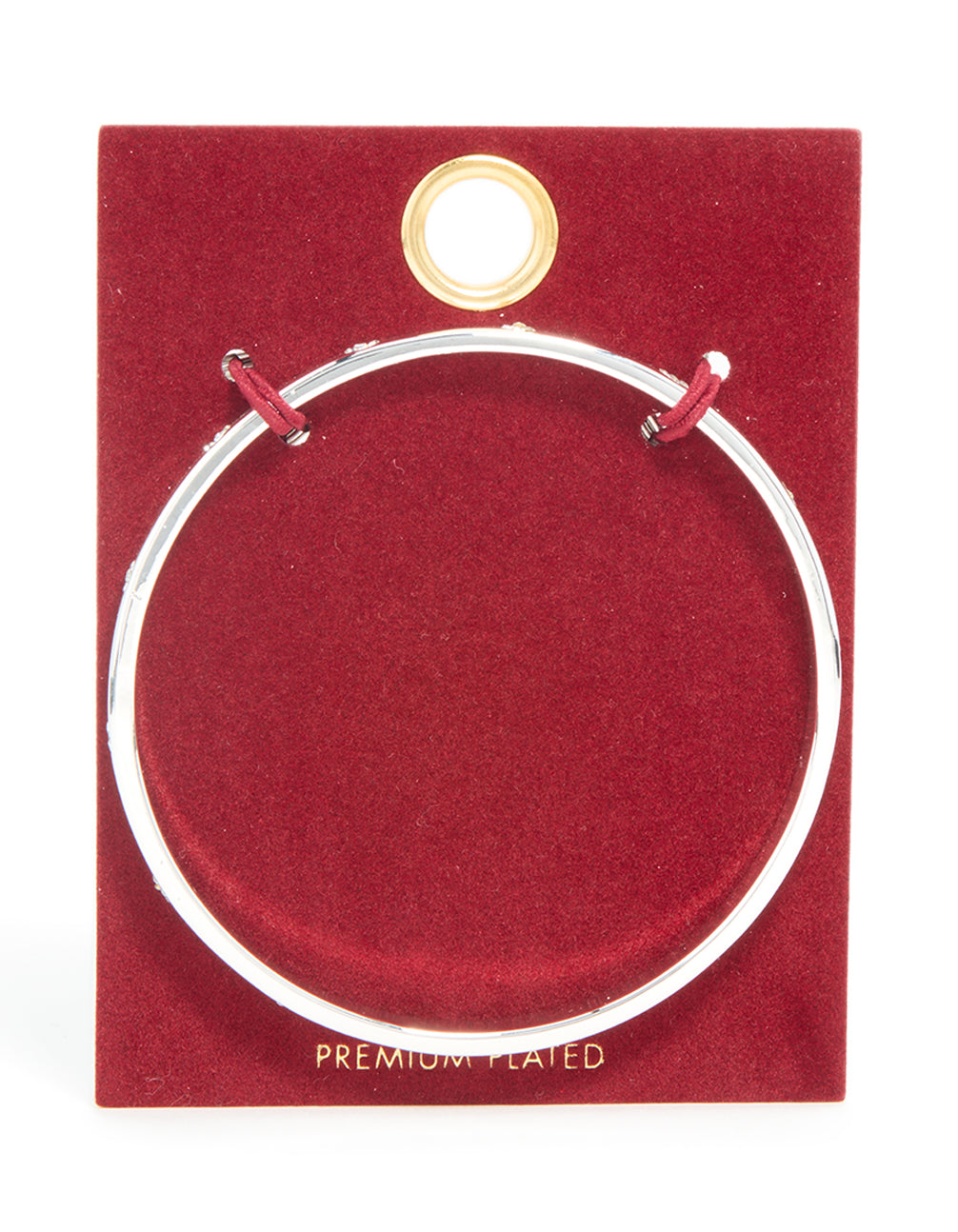 Silver Plated Diamante Flower Bangle