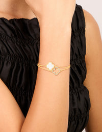 Gold Plated Flower Bracelets 2-Pack - link has visual effect only