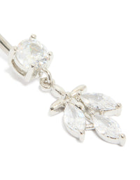 Titanium Diamante Leaf Drop Belly Bar - link has visual effect only